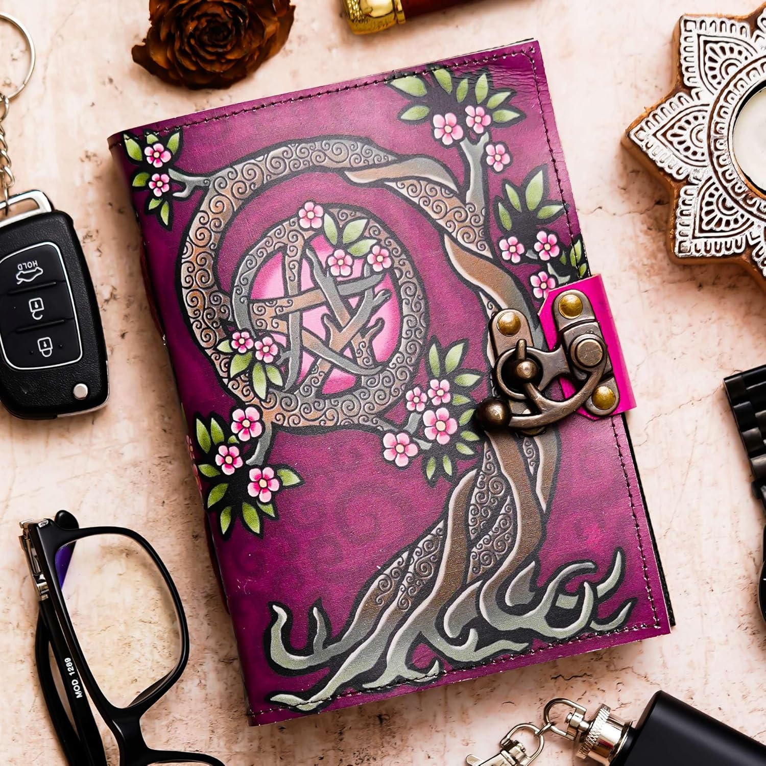 Vintage Handmade Genuine Leather Diary J...