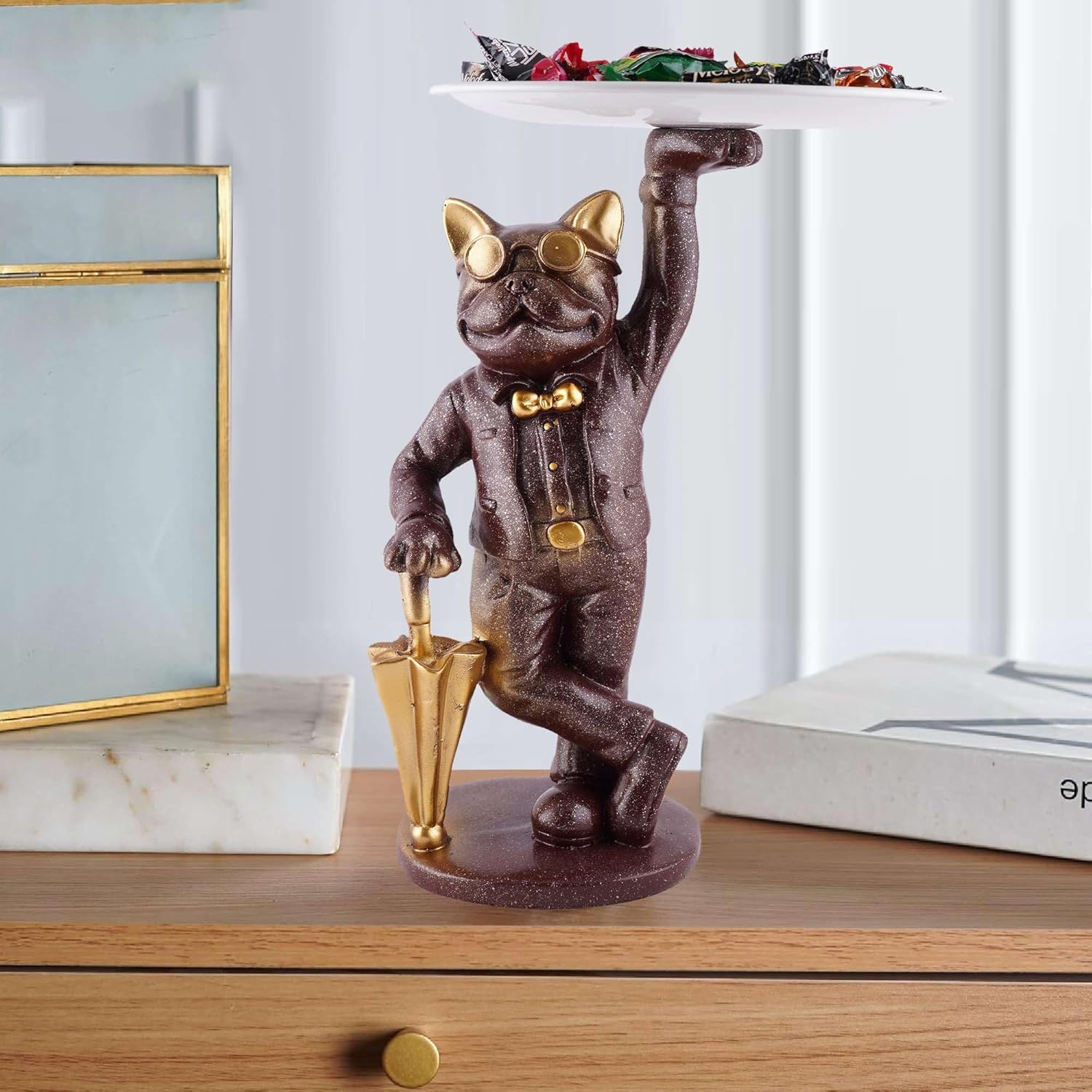 Resin Decoration Cool Dog Storage Holder...