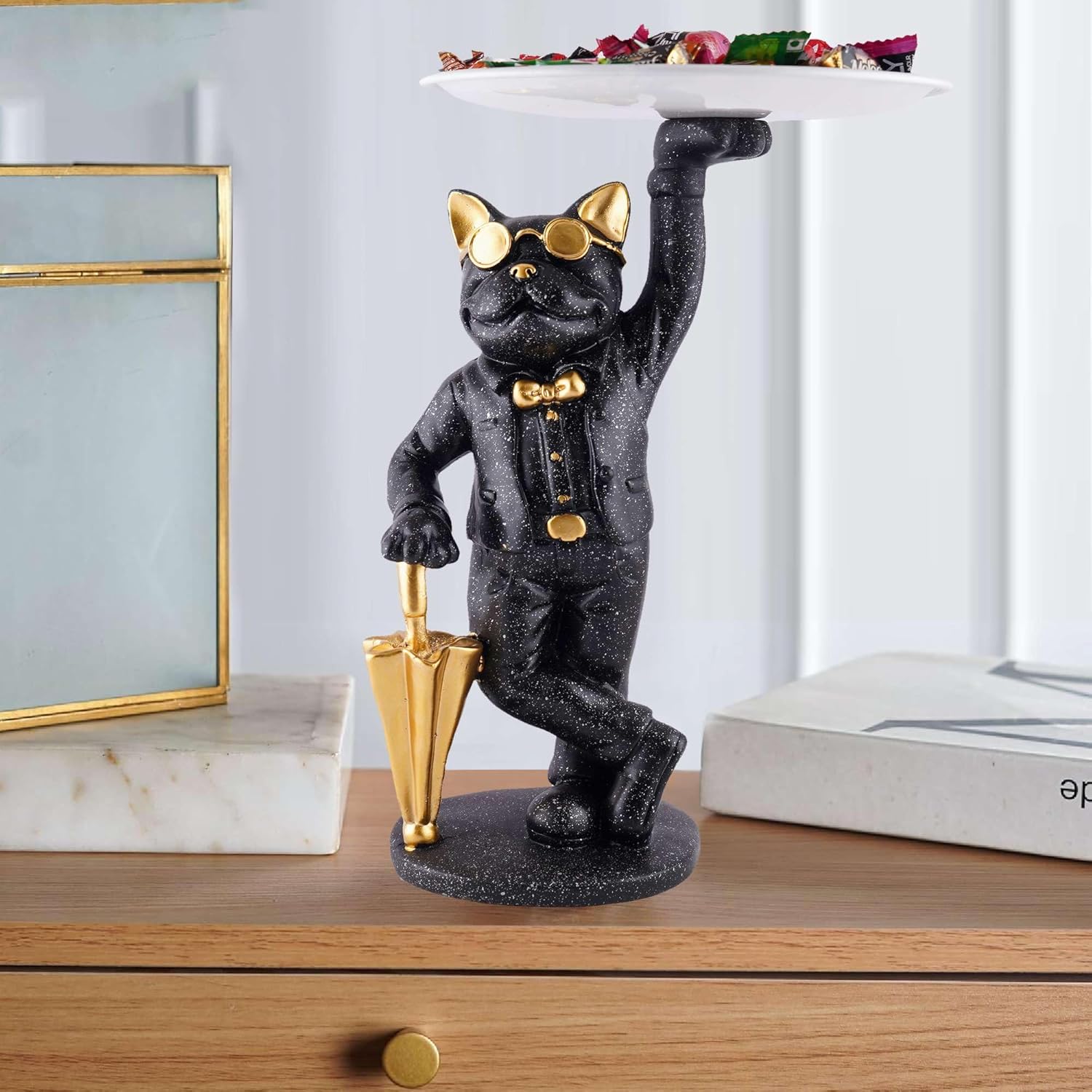 Resin Decoration Cool Dog Storage Holder...