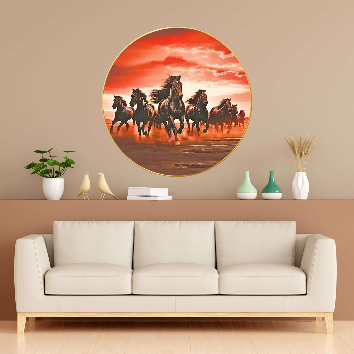 Seven Horses Vastu Painting For Wall Dec...