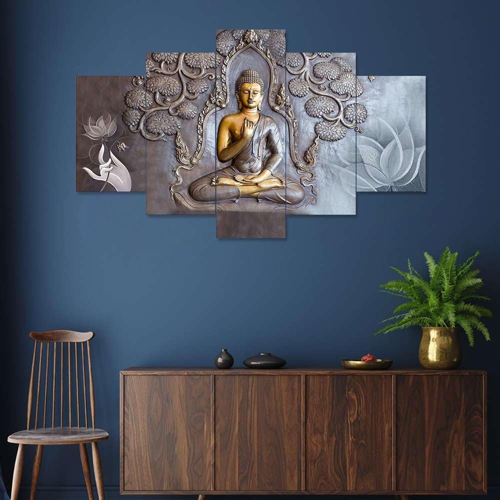 MDF Framed 3D Wall Painting Set of Five...