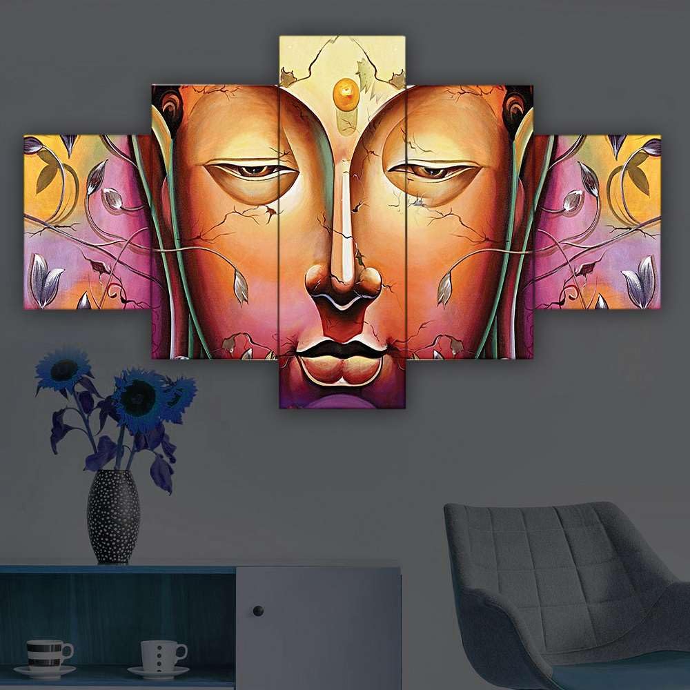 MDF Framed 3D Wall Painting Set of Five...