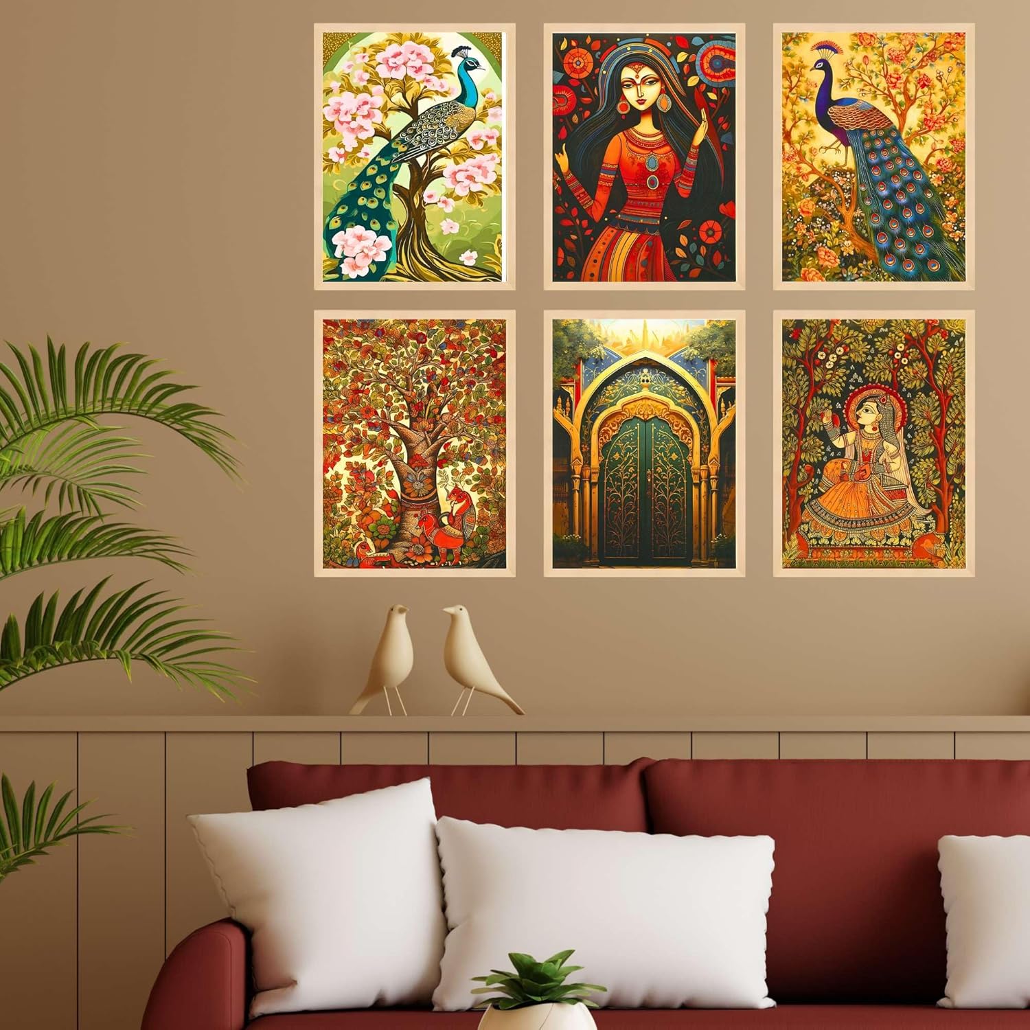 Madhubani Wall Paintings Set of Six for...