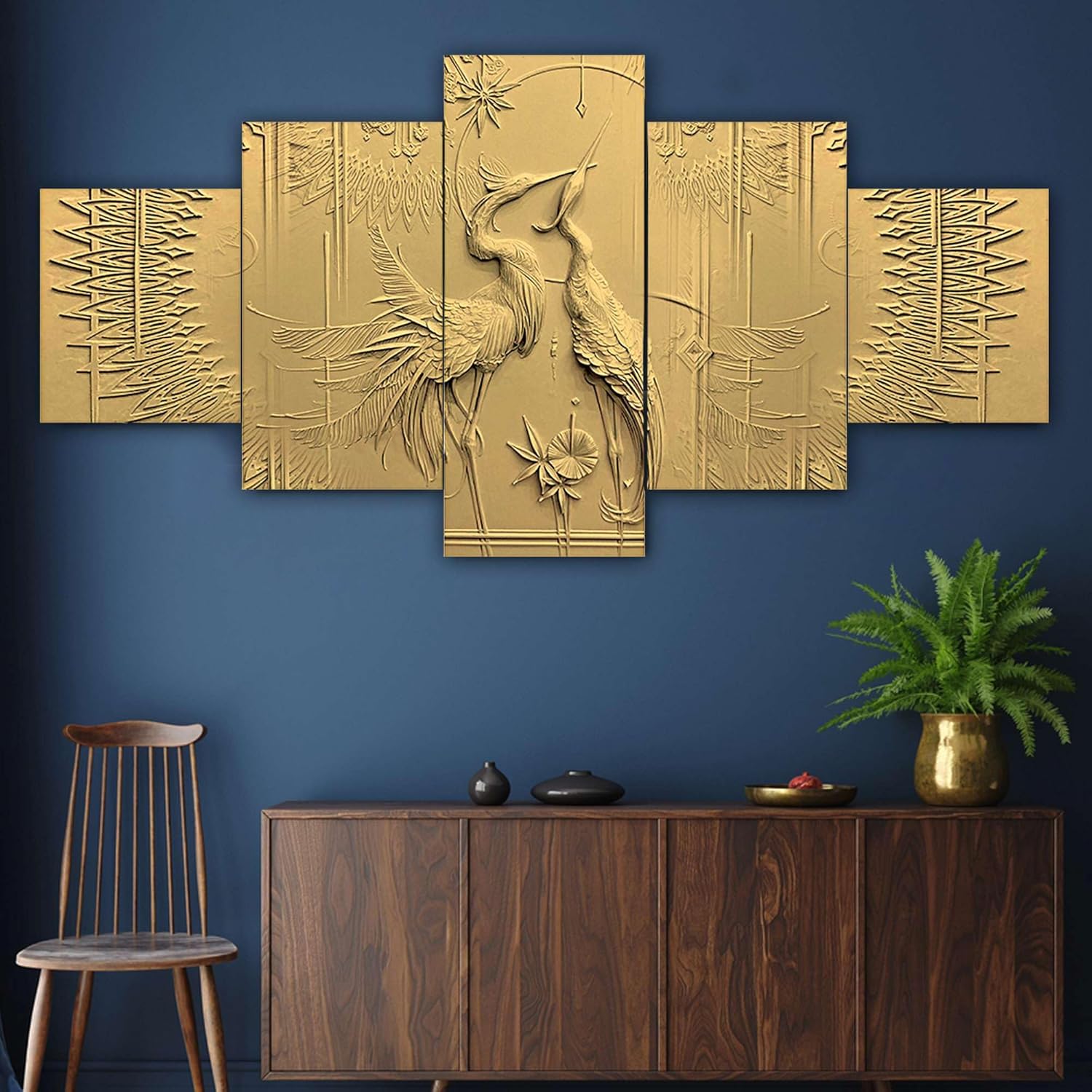 MDF Framed 3D Wall Painting Set of Five...