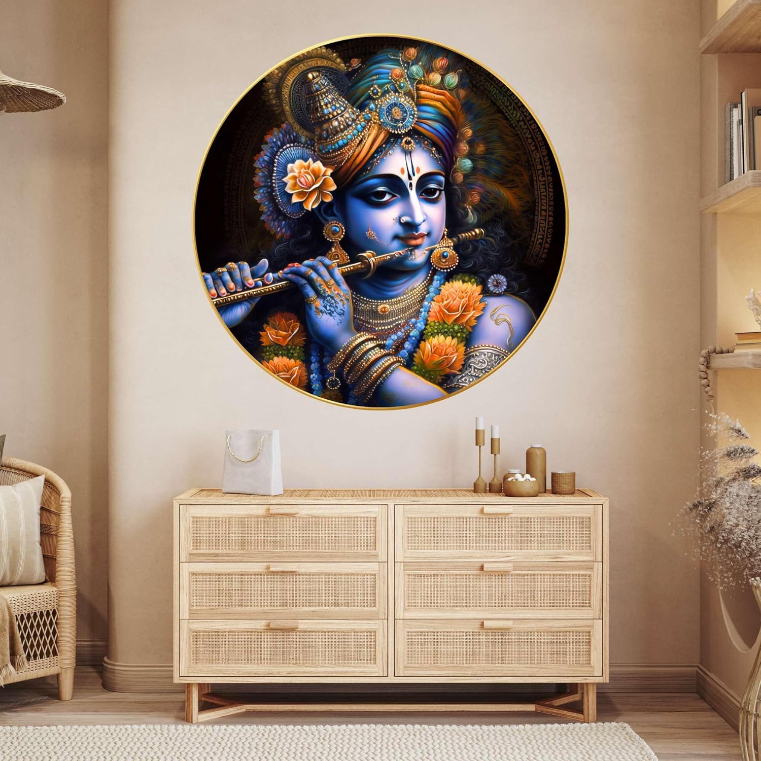 Radha Krishna Wall Painting for Wall Dec...