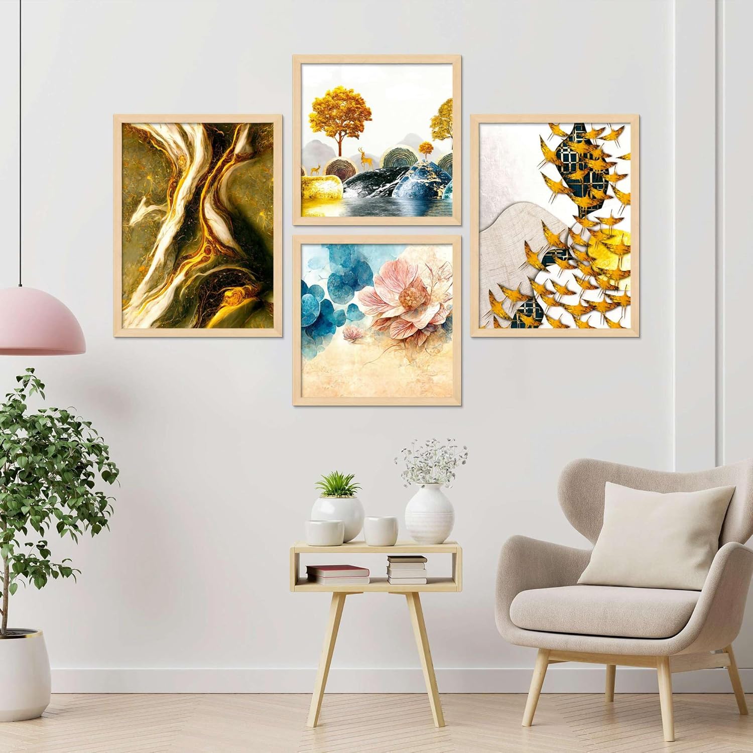 Framed Painting Set of Four for Wall Pai...