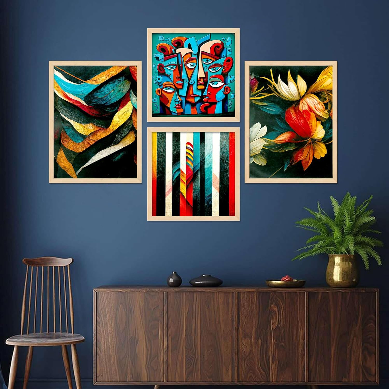 Framed Painting Set of Four for Wall Pai...