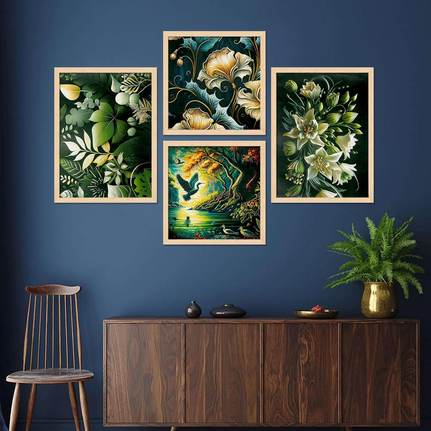 Framed Painting Set of Four for Wall Pai...