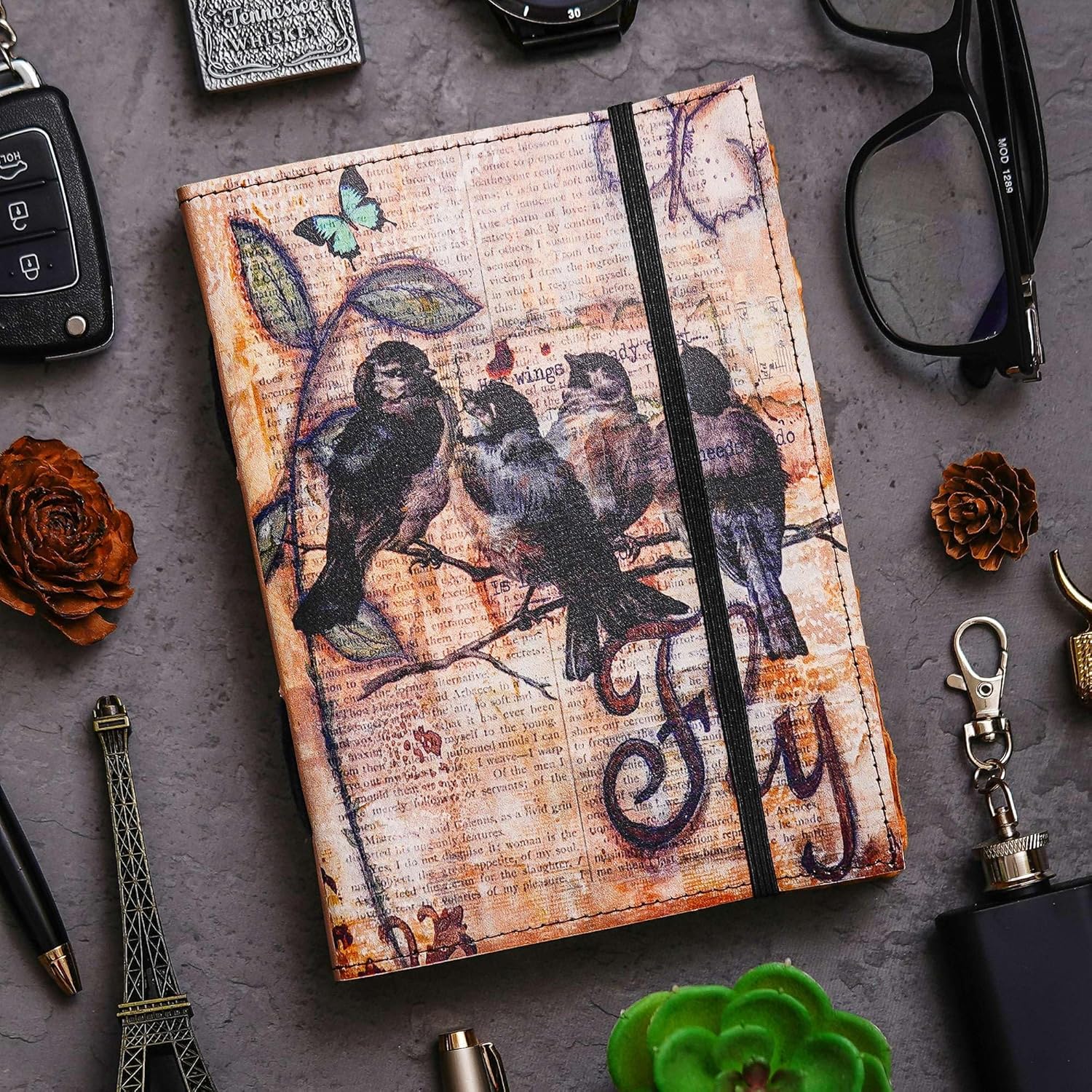 Vintage Handmade Genuine Leather Diary J...