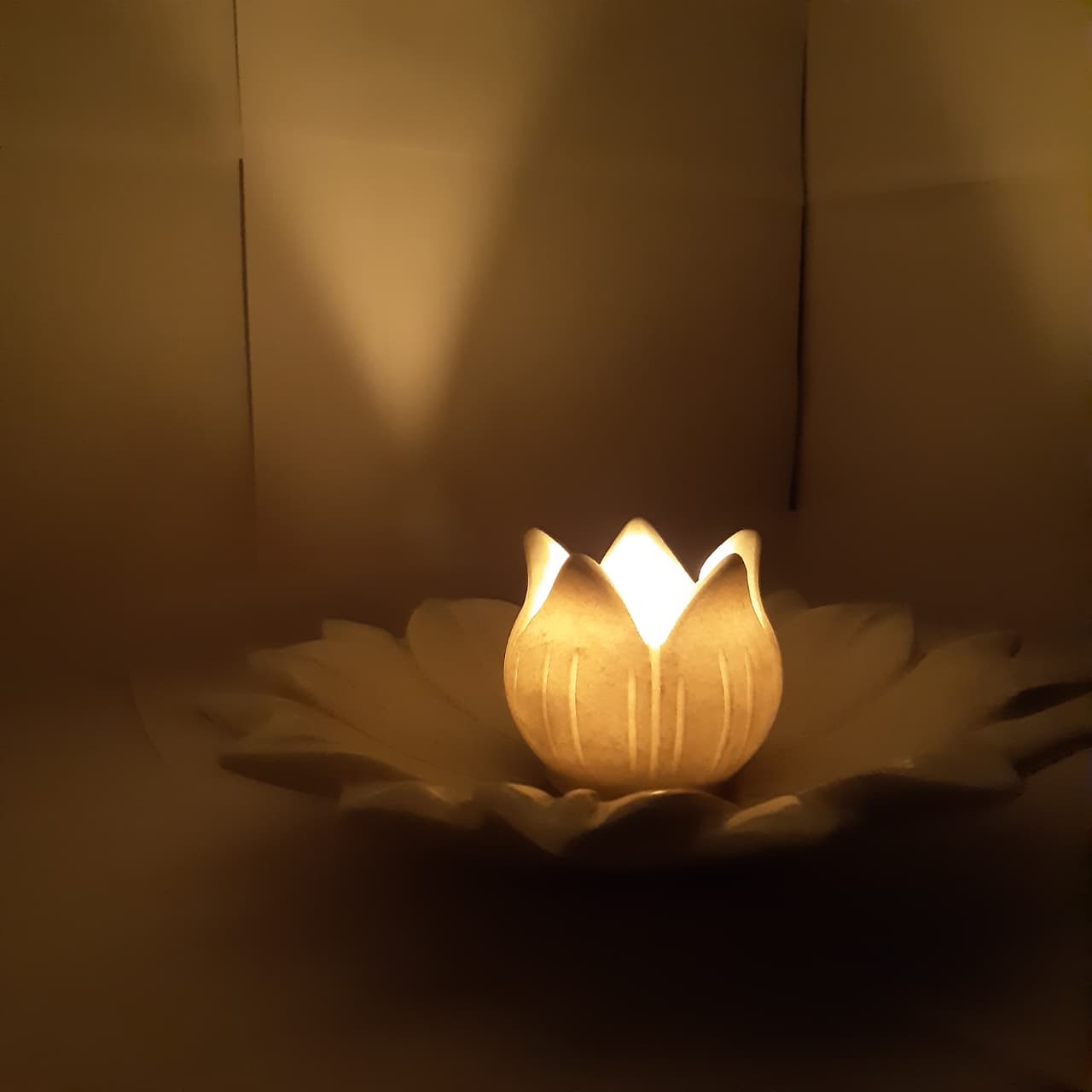 Large Marble Urli Bowl Lotus Plate For H...