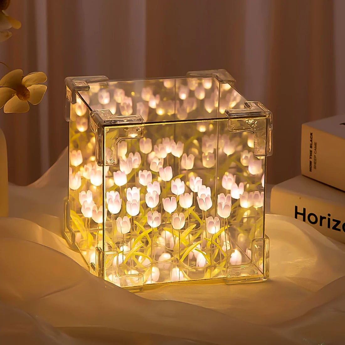 Cube Tulip Night Lamp | Led Decorative N...