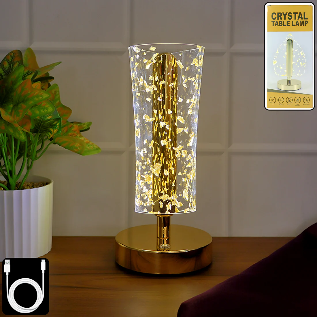 Luxury Golden Crystal LED Table Lamp (1...