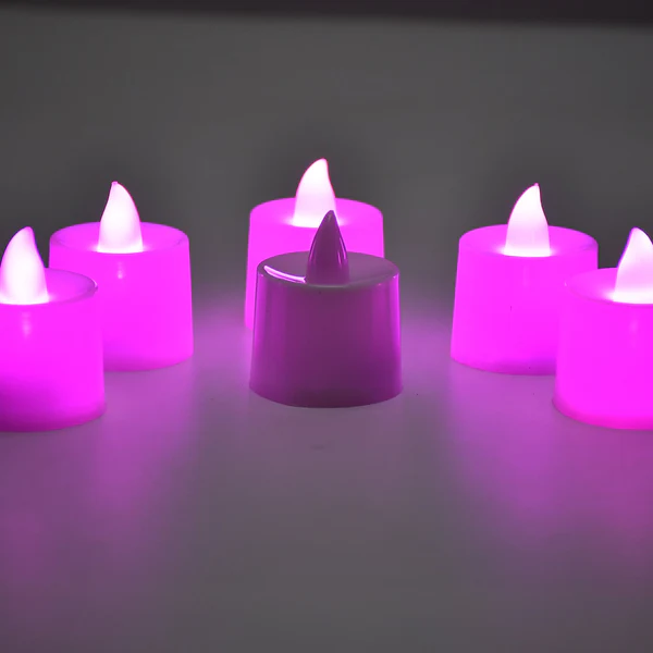 Pink Flameless LED Tealights, Smokeless...