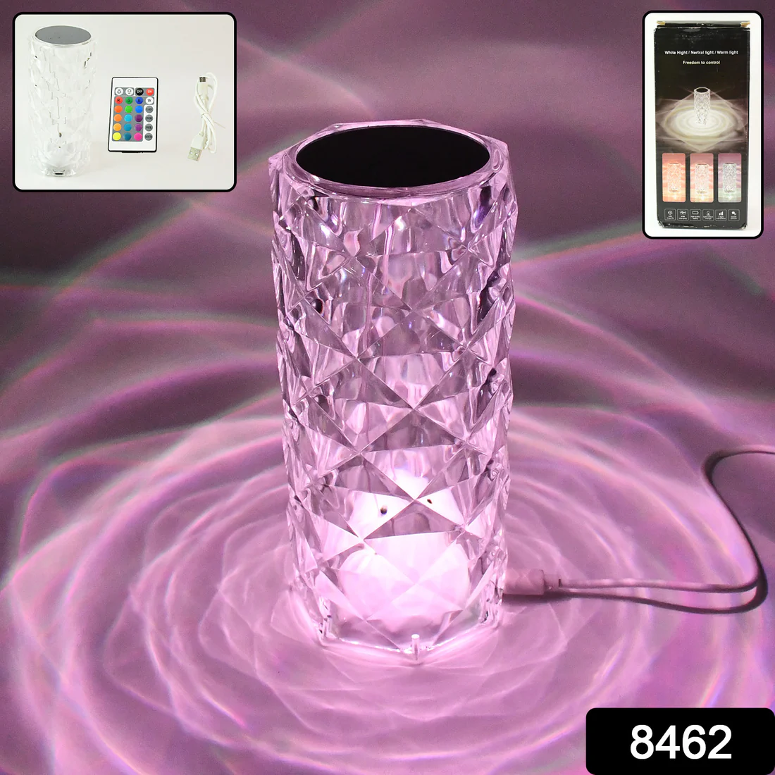 Crystal LED Touch Table Lamp with Remote...