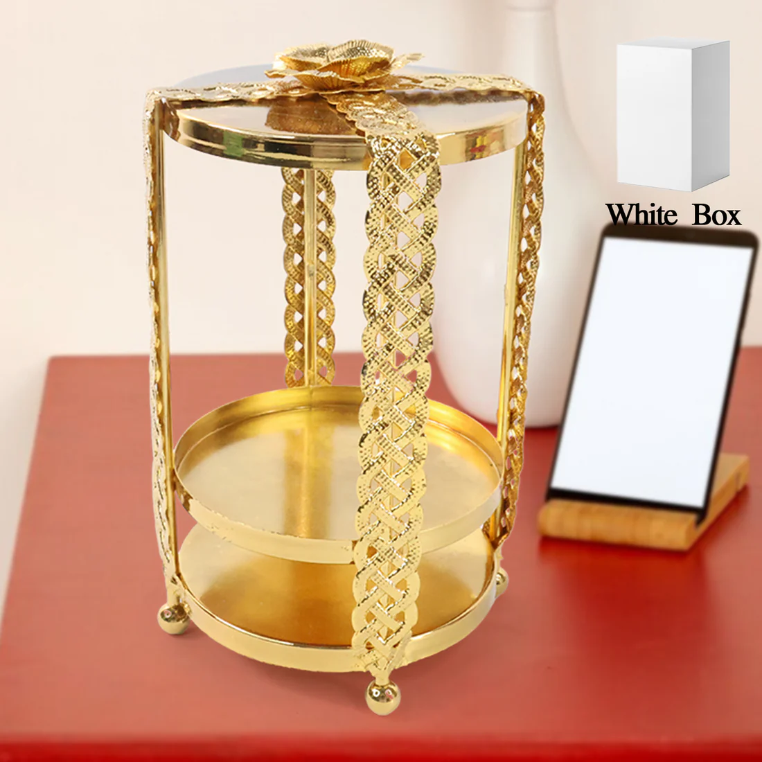 Multipurpose Golden Metal Candle Stand s...