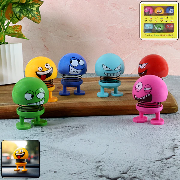 Spring Emoji Bobble Head Dolls - (6 Pc S...