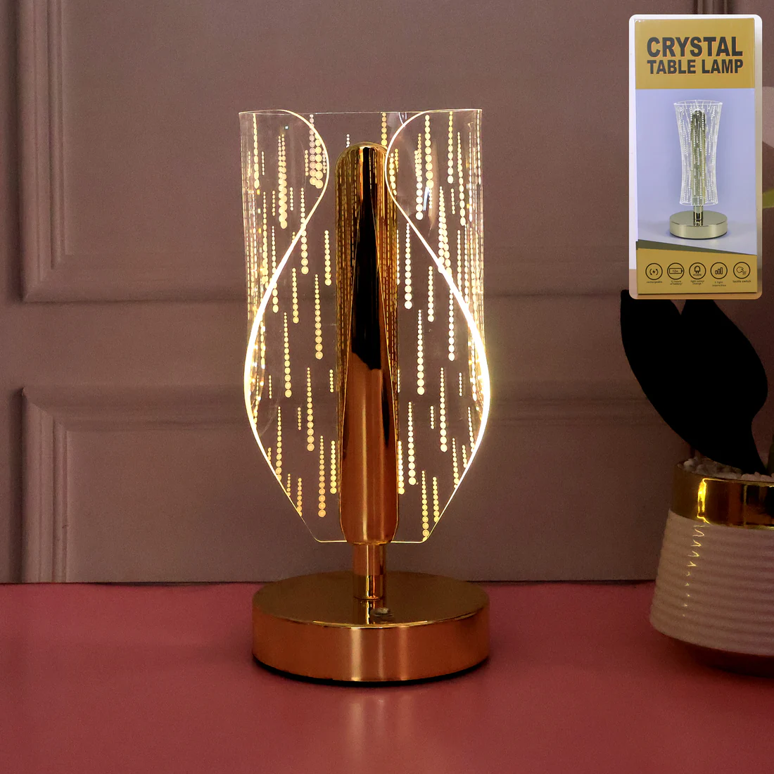 Modern Crystal LED Table Lamp (1 Pc)