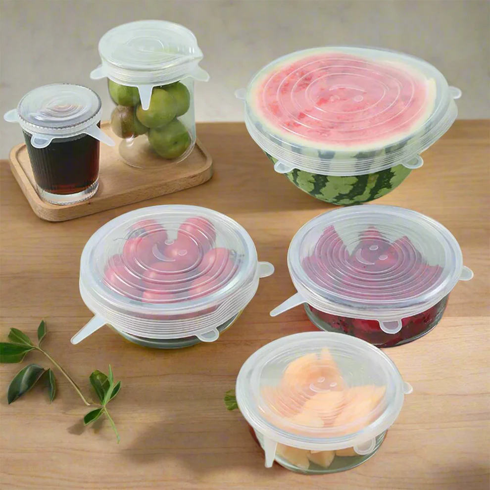 Silicone Food Cover Stretch Lids (6 Pcs...