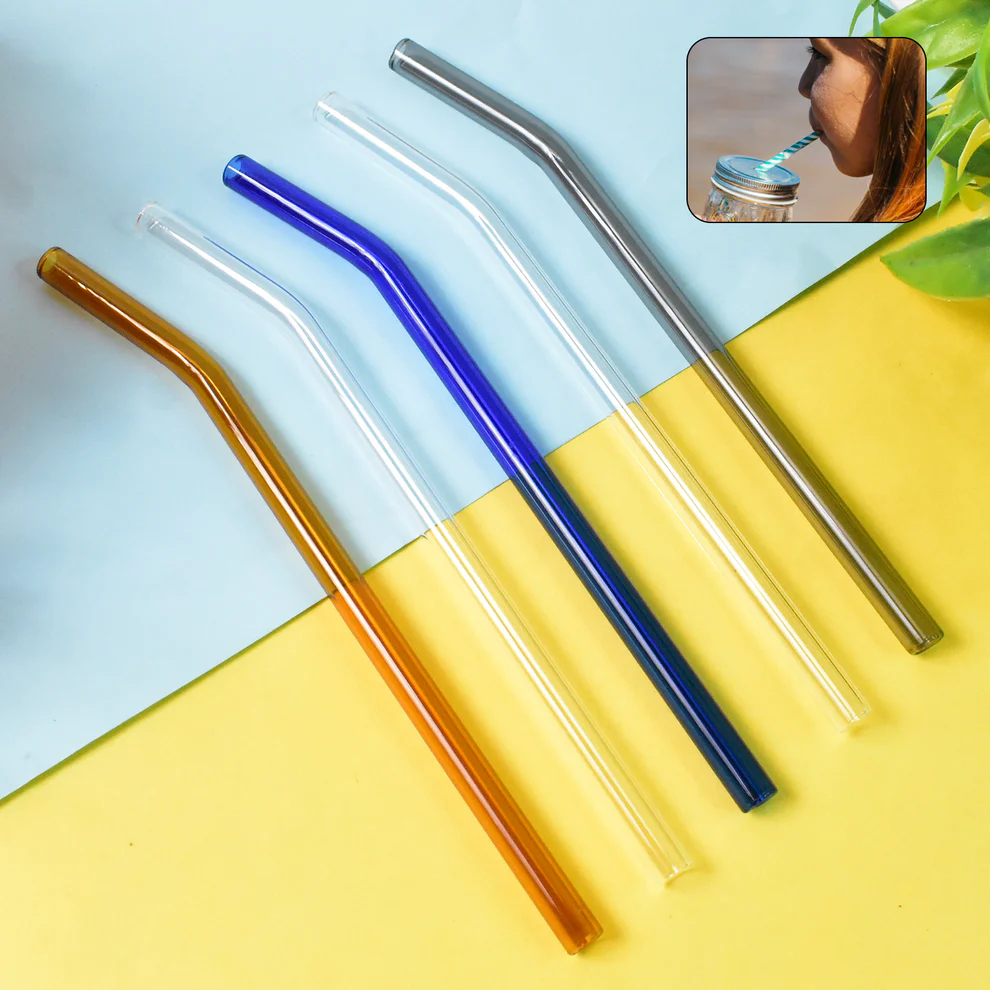 Reusable Glass Straws Clear Glass Drinki...