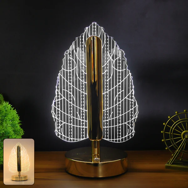 Elegant Plastic LED Table Lamp with Leaf...