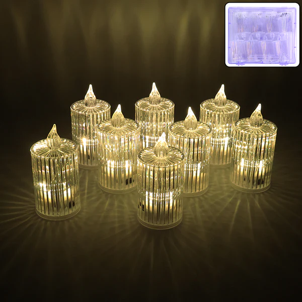 Premium Crystal Effect LED Flameless Can...