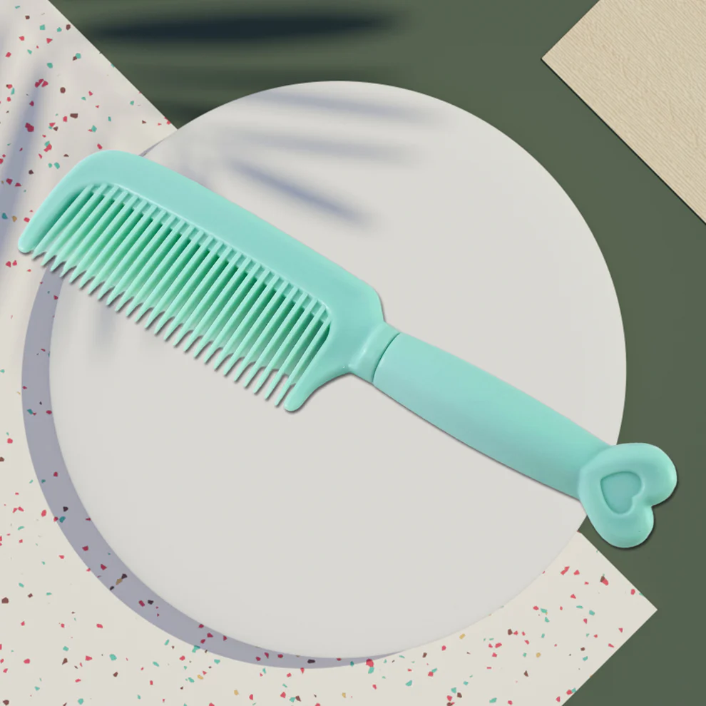 Plastic Hair Comb with Heart-Shaped Hand...