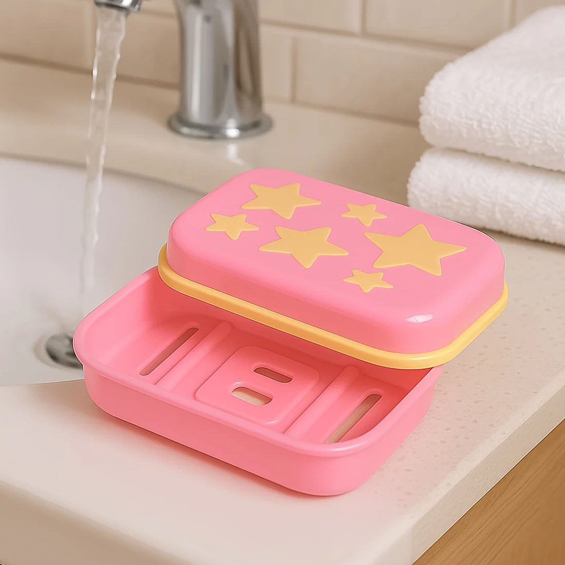 Star Shaped Self Design Soap Case Holder...
