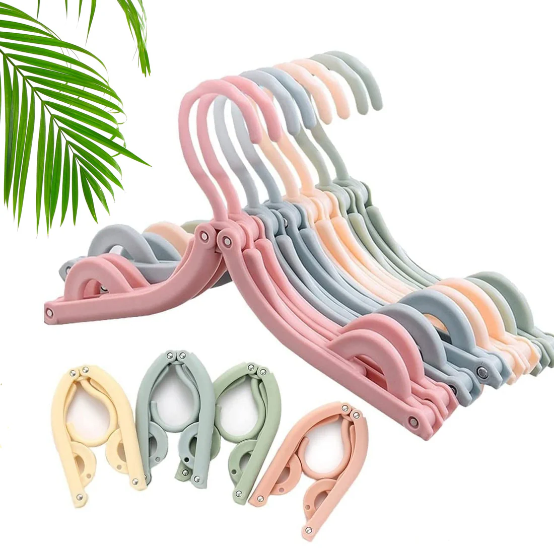 10 Pcs Portable Folding Clothes Hanger C...