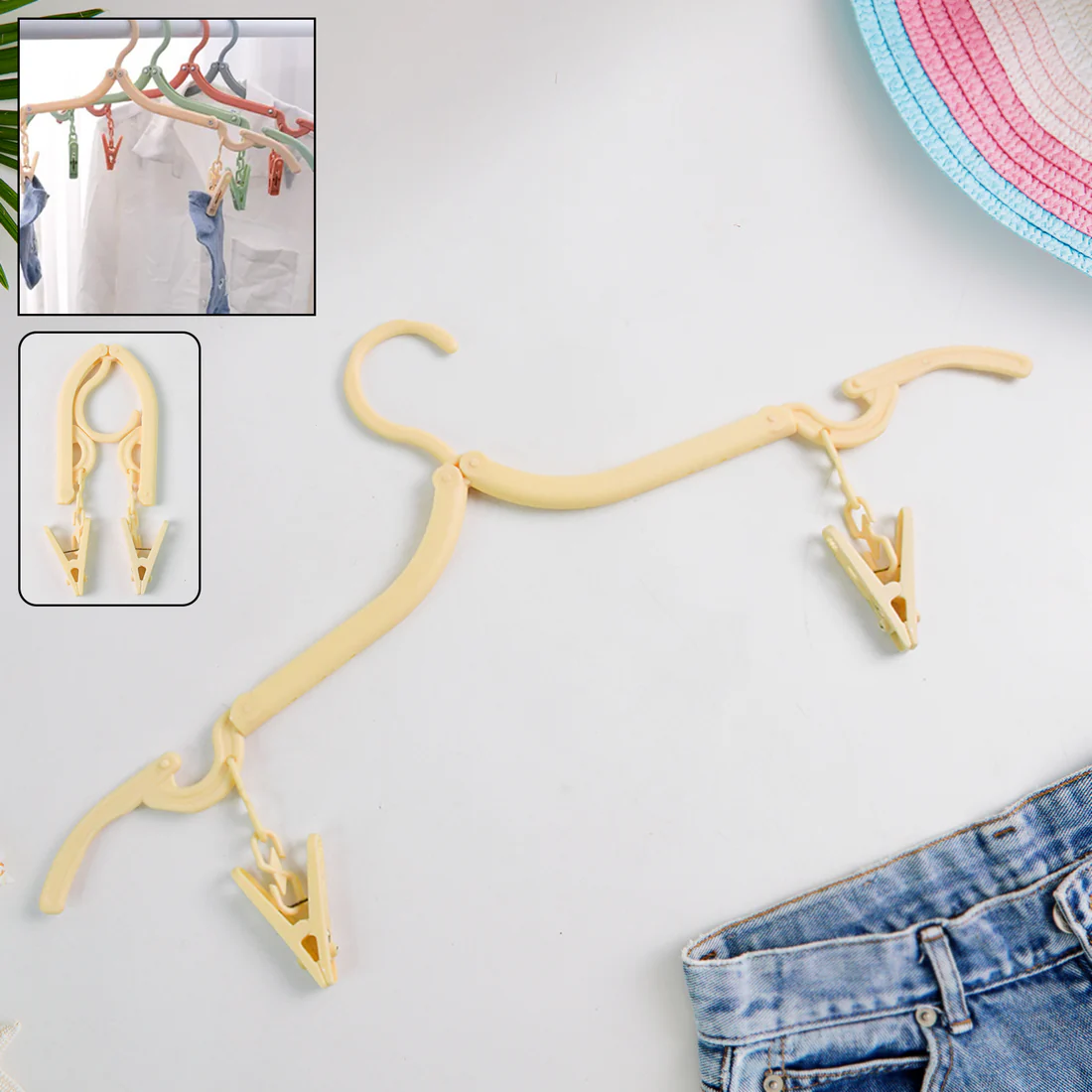 Multipurpose Foldable Cloth Hanger with...