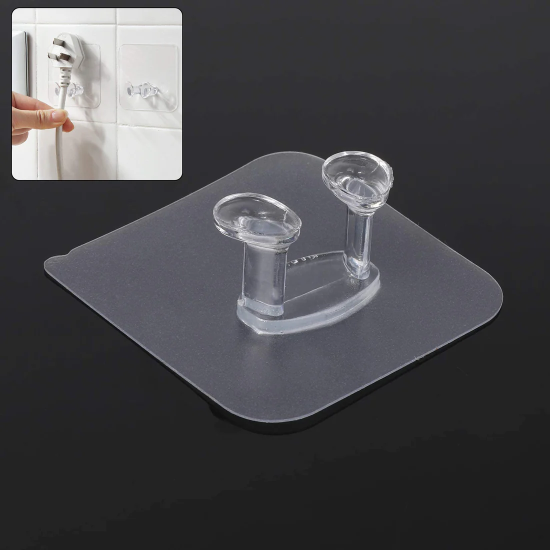 Transparent Self-Adhesive Wall Hook – Dr...