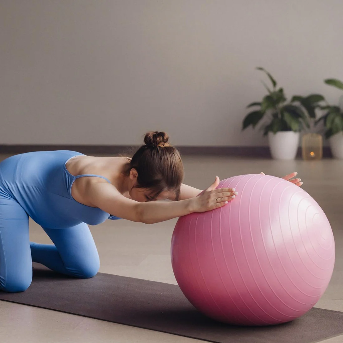 Anti Burst 65 cm Exercise Ball with Infl...