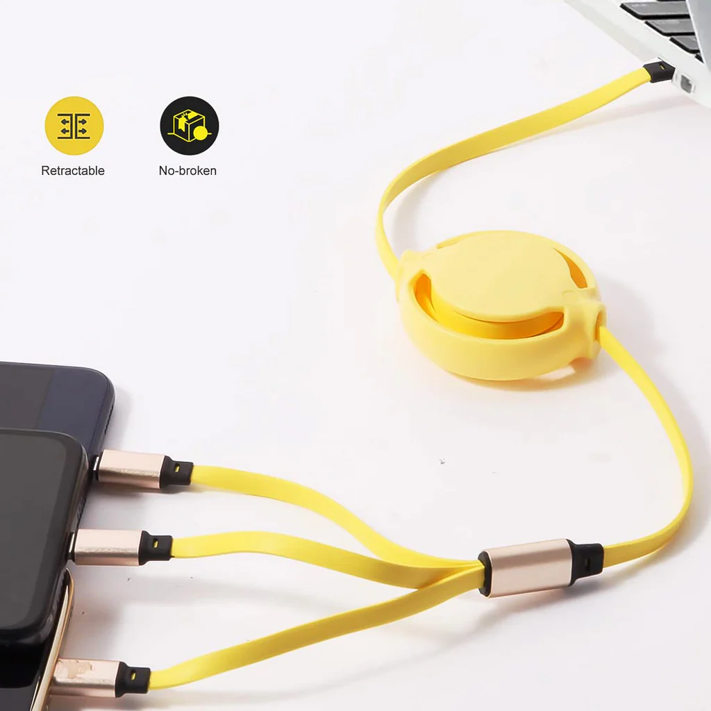 3 in 1 Retractable Charging Cable for Mobile Devices