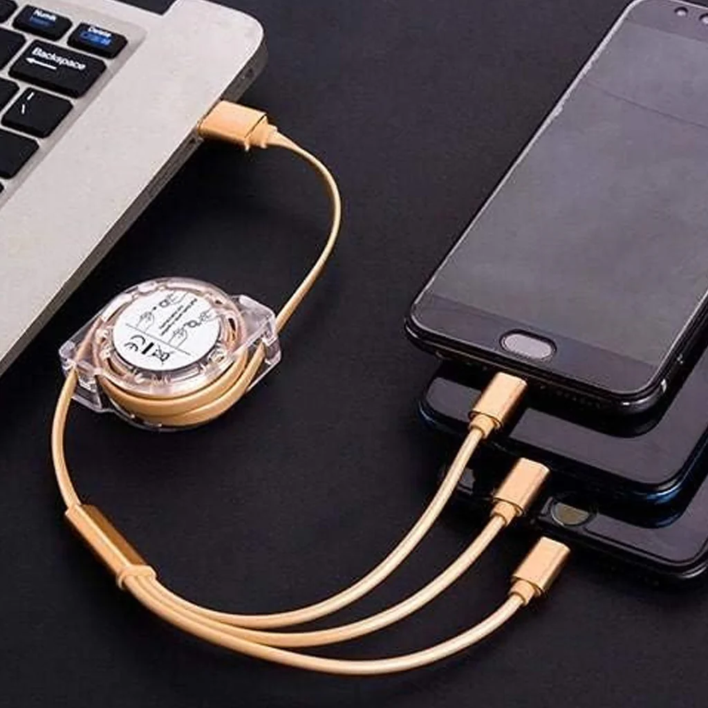 Retractable 3-in-1 Charger Cable for Pho...