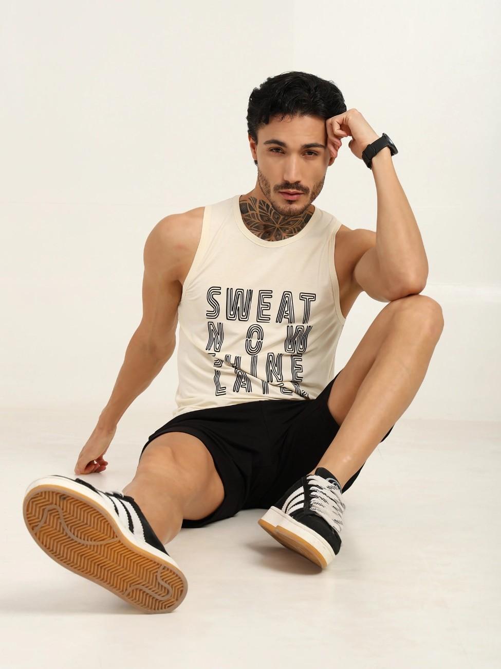 Men's Bamboo Fabric Workout Gym Vest | C...