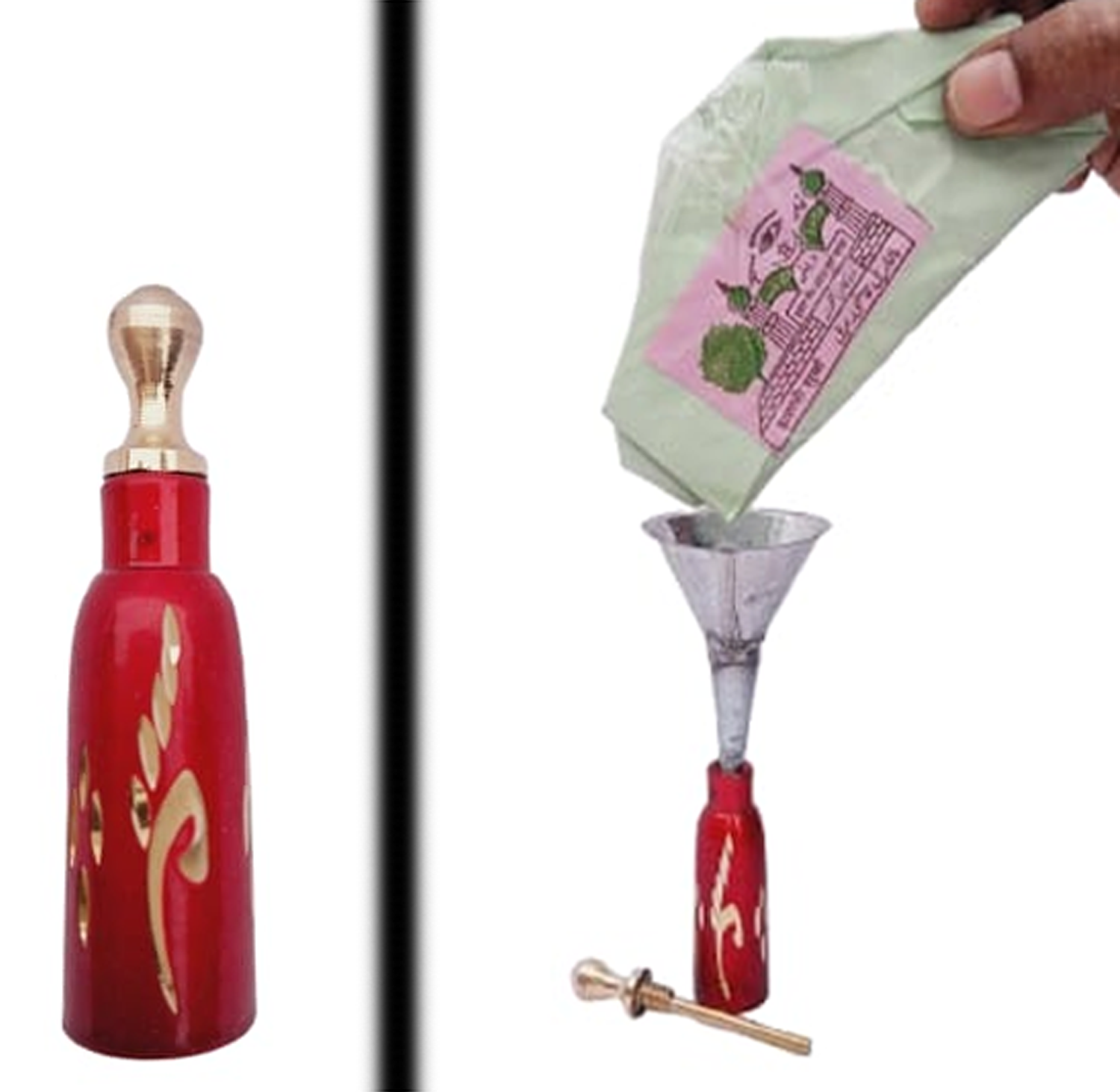 Brass Surmedani With Funnel/Kuppi And Su...