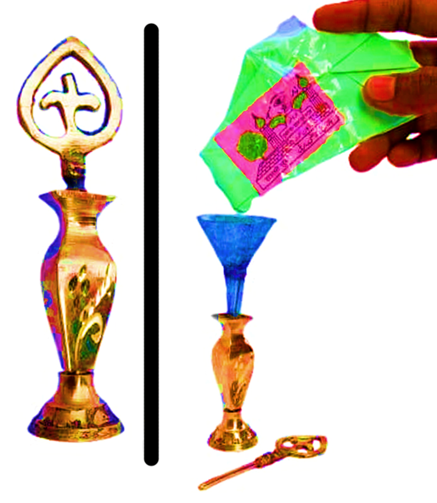 Brass Surmedani With Funnel/Kuppi And Su...