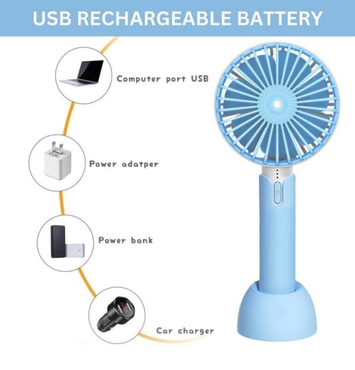 Portable USB Fan – Rechargeable Battery