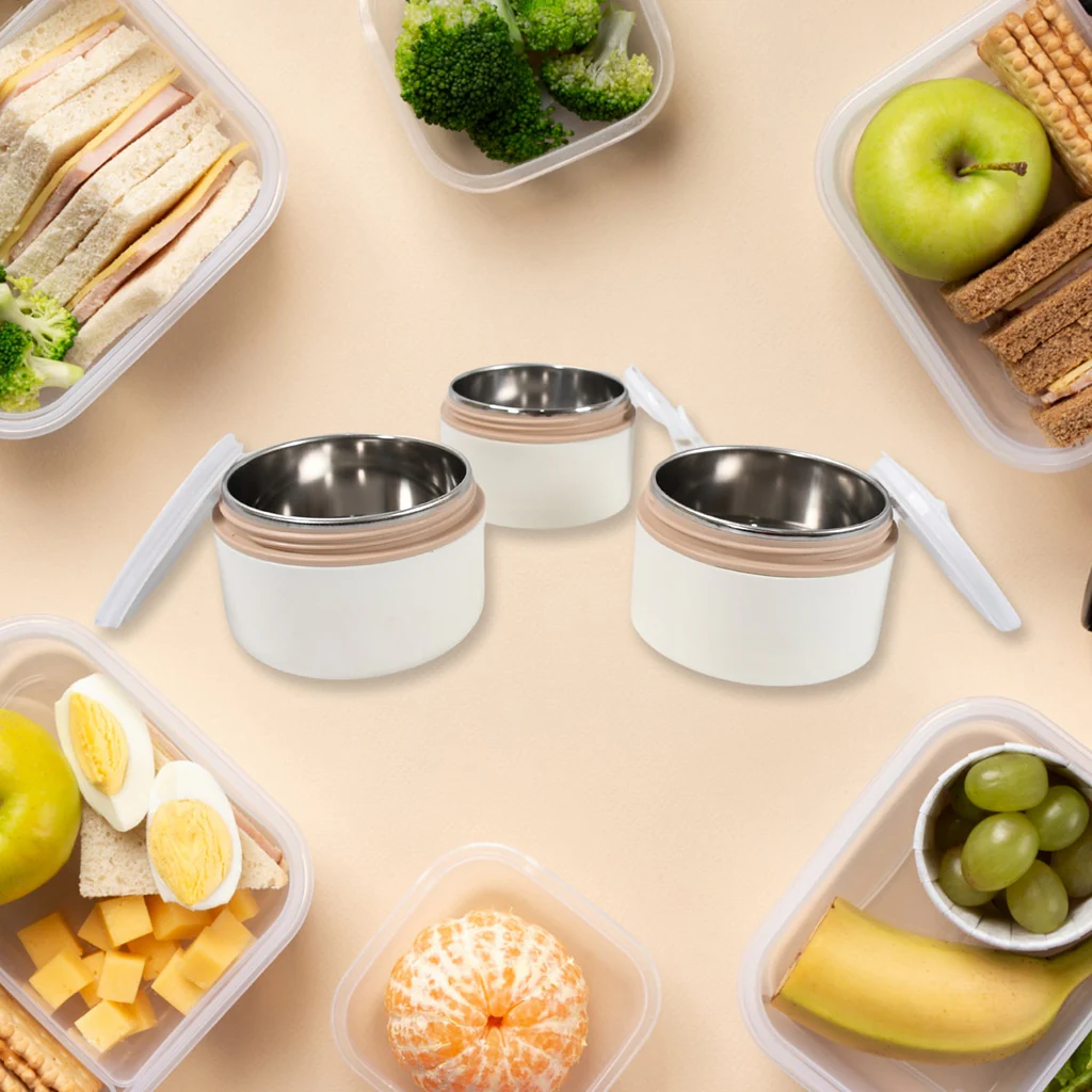 Ganesh Smart Stack 3 Layer Portable Lunch Box Stainless Steel Airtight Leak-Proof Lunch Box for Office, School, Picnic: Color May Vary