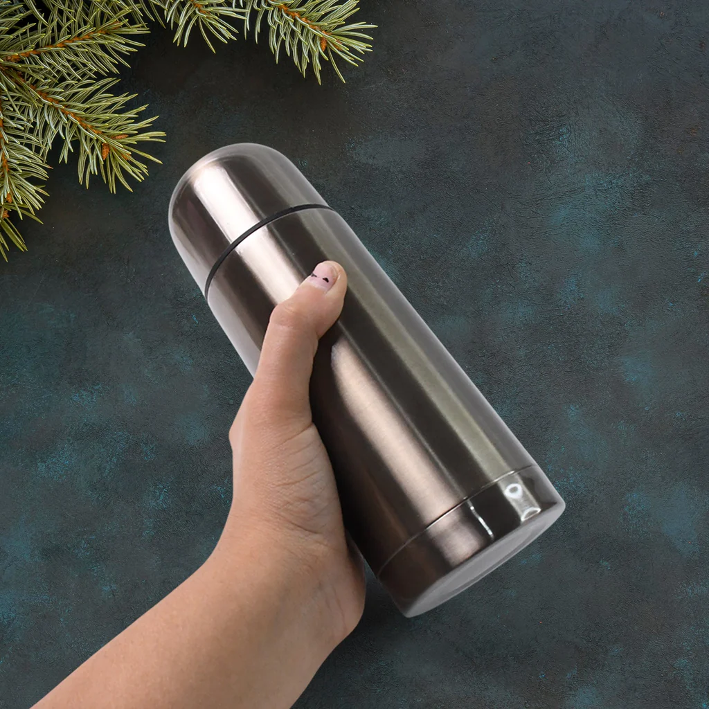 Stainless Steel Hot And Cold Water Bottle With Push-down Lid