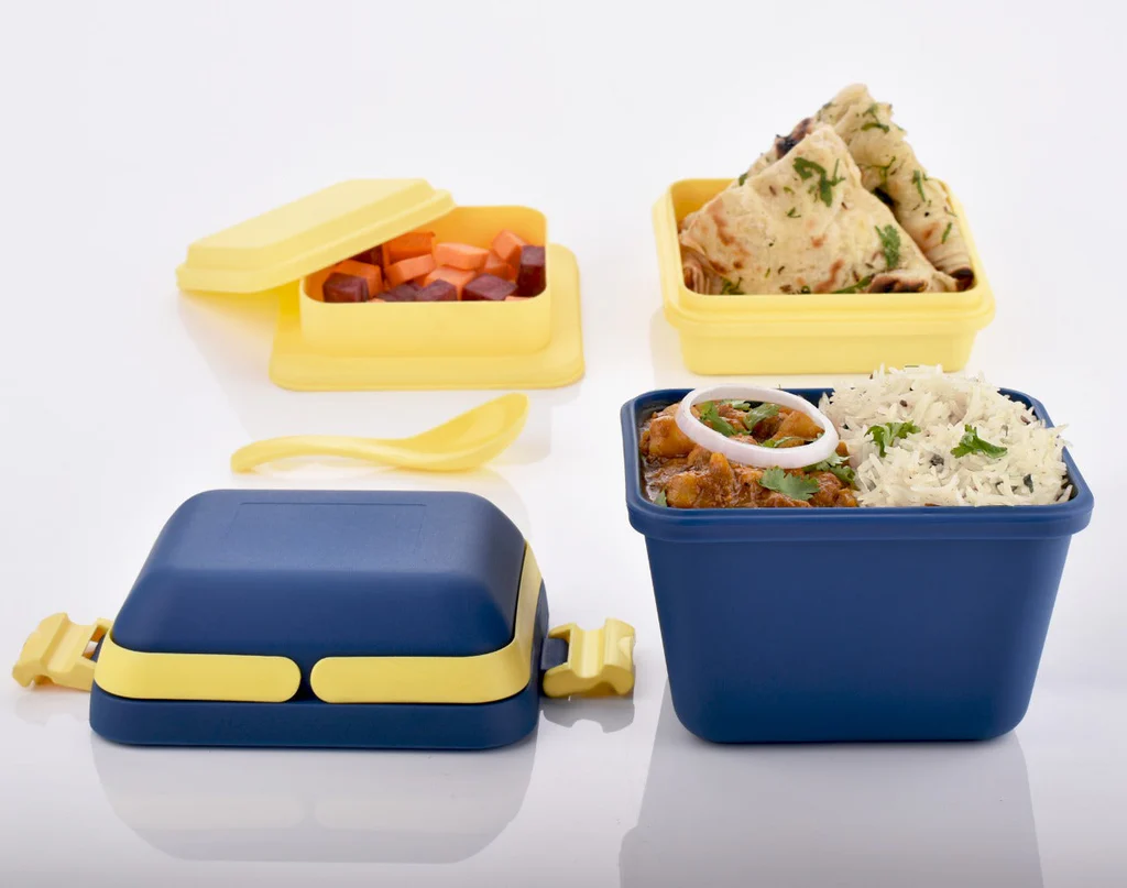 Airtight Lunch Box with Handle & Push Lo...
