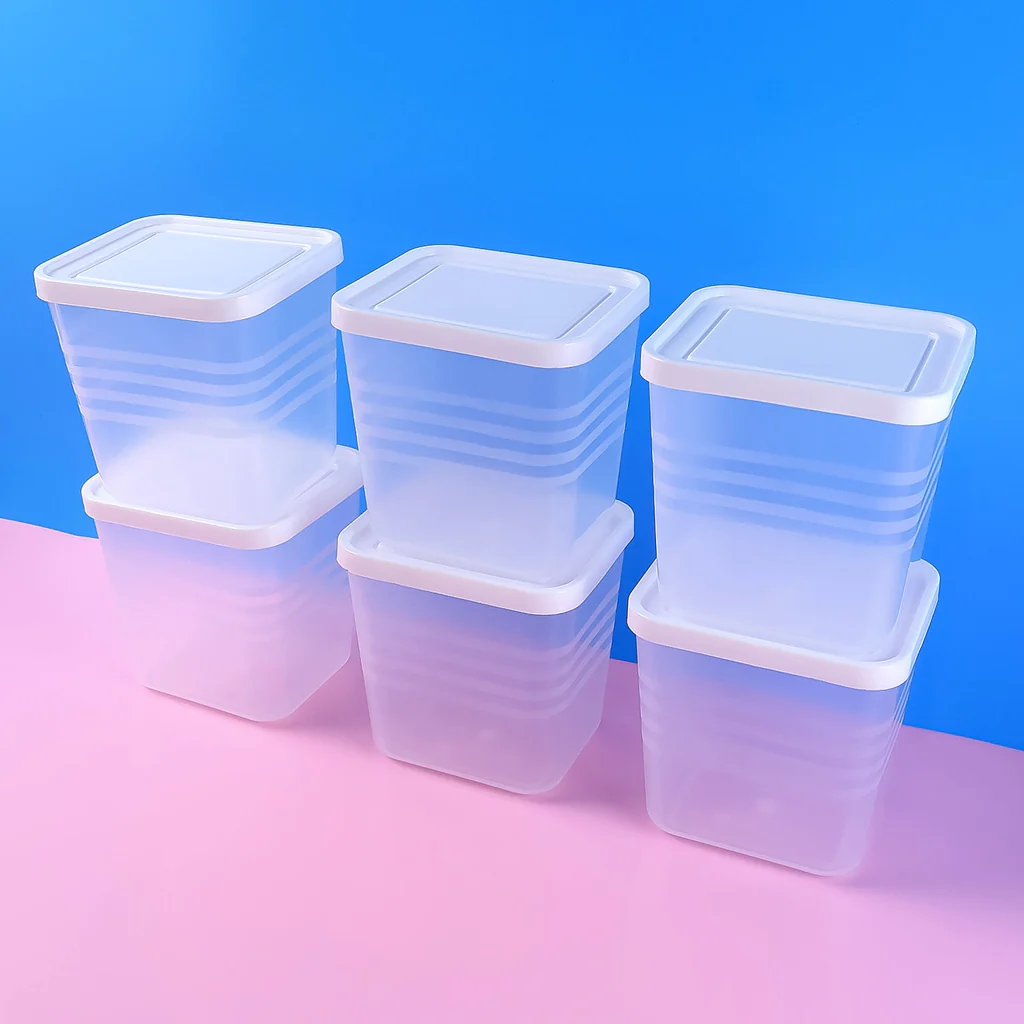 Transparent Square Plastic Food Storage Container