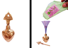 Brass Surmedani With Funnel/Kuppi And Surma Use In Eye's Makeup [Size-7-cm] Pack Of-1 Funnel, 2 Surma Packed,1 Brass Surmedani