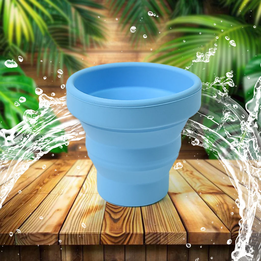 Round Silicone Foldable Glass, Foldable Travel Mug Without Lid