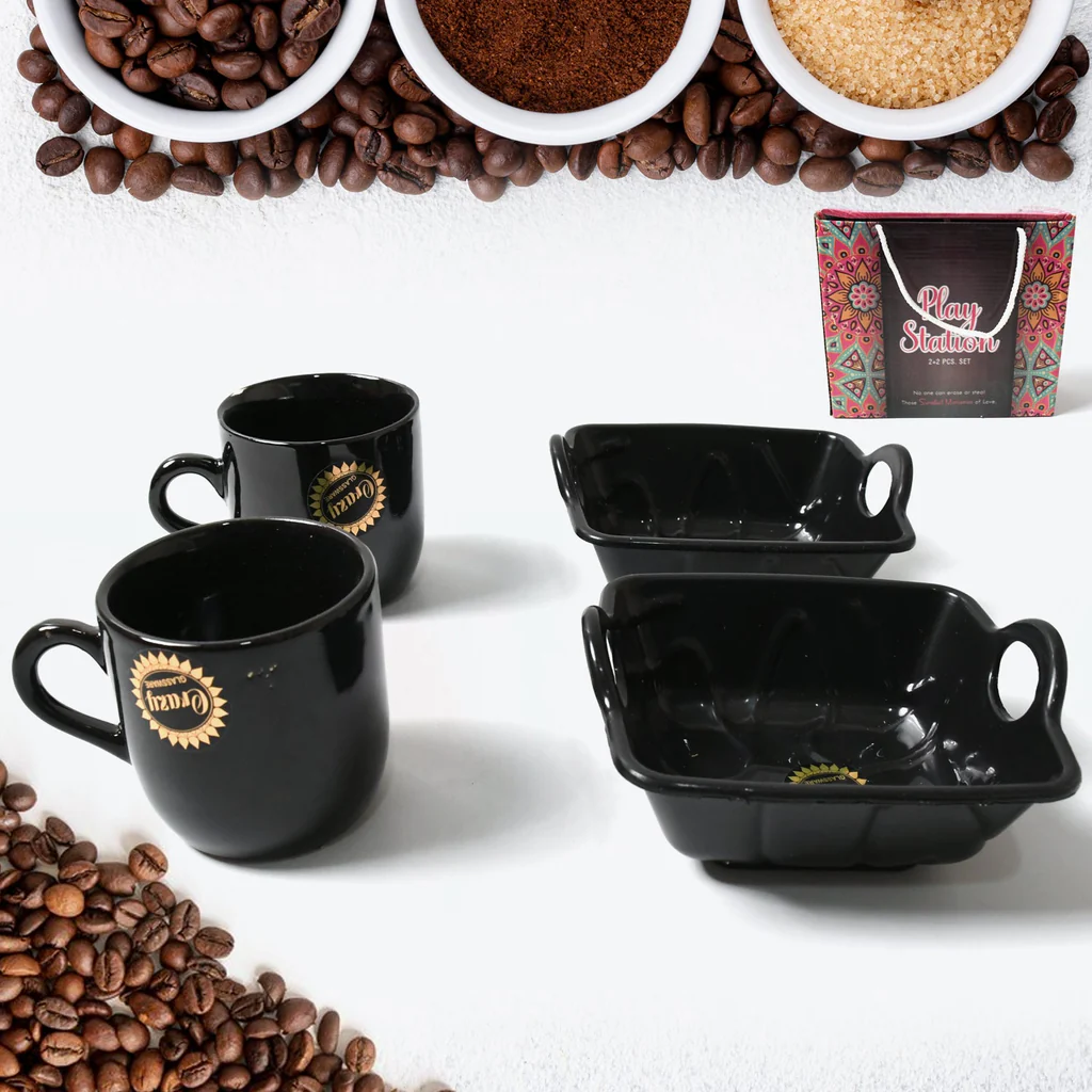 Play Station Ceramic Tea / cups / Mug Set With Handle Serving Bowl Milk Cup, Coffee Cup, Tea Cup, Breakfast Cup, Drinking Mug or Outdoor for Household, Gift for Birthday, Wedding Party (