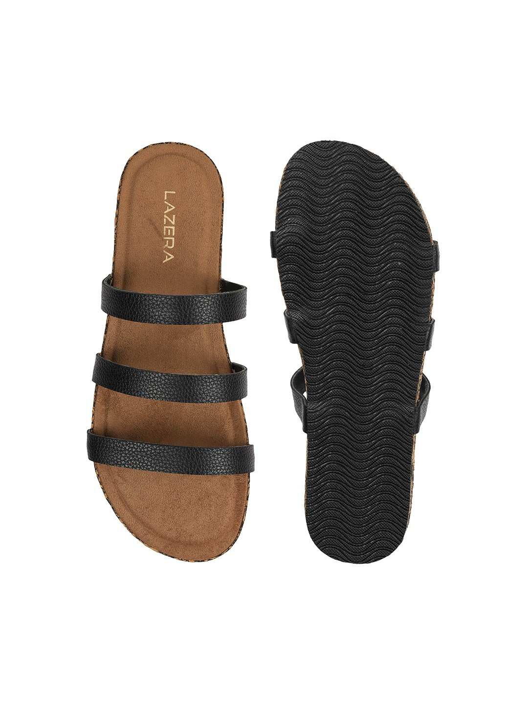 Women’s Triple Strap Slides | Mule Sandals with Contoured Footbed | Everyday Wear