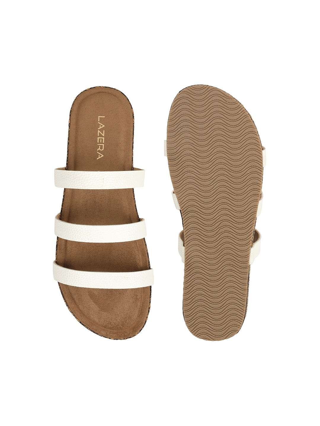Women’s Triple Strap Slides | Mule Sandals with Contoured Footbed | Everyday Wear