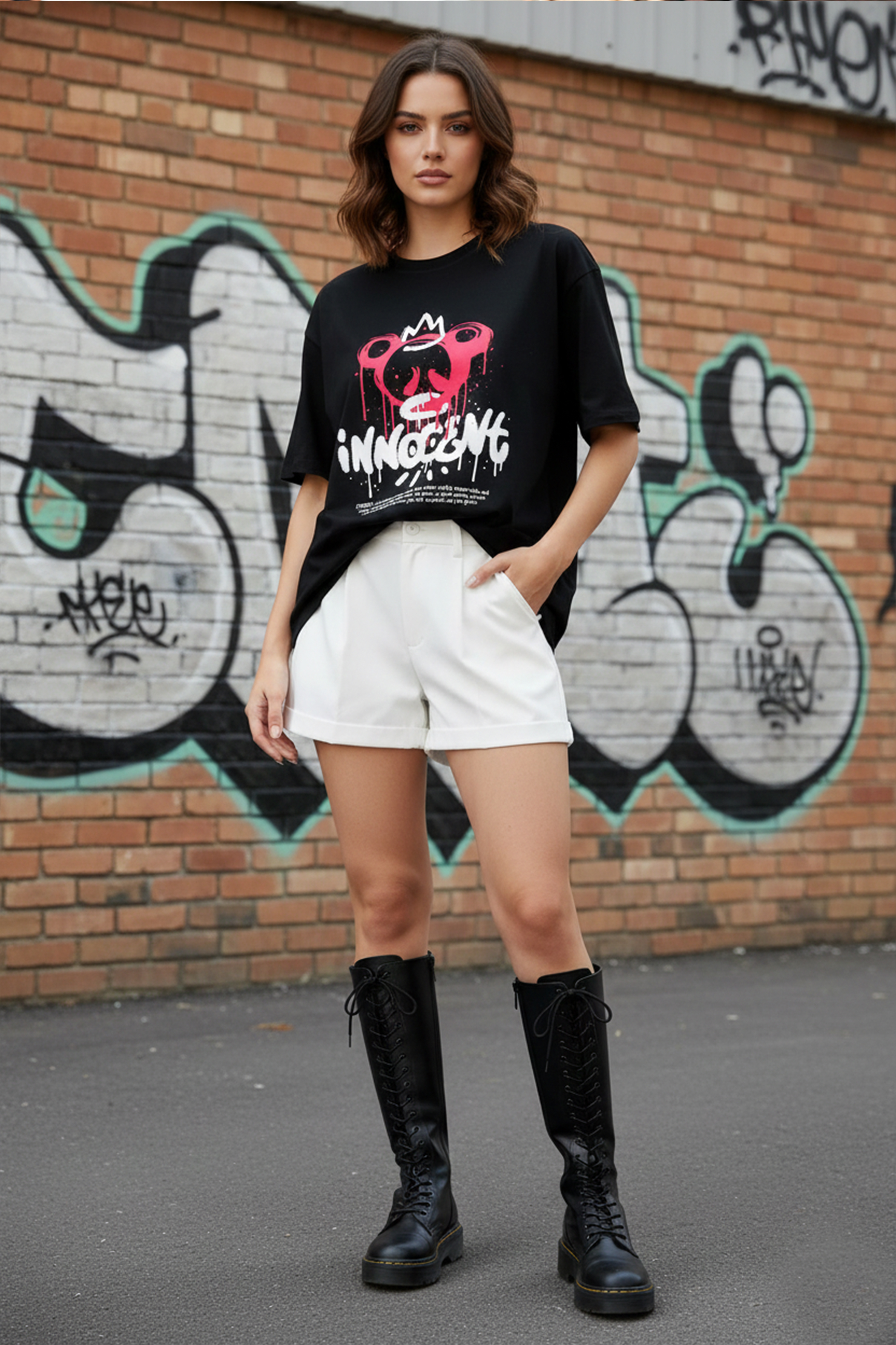 INNOCENT GRAPHIC PRINTED OVERSIZED T-SHIRT