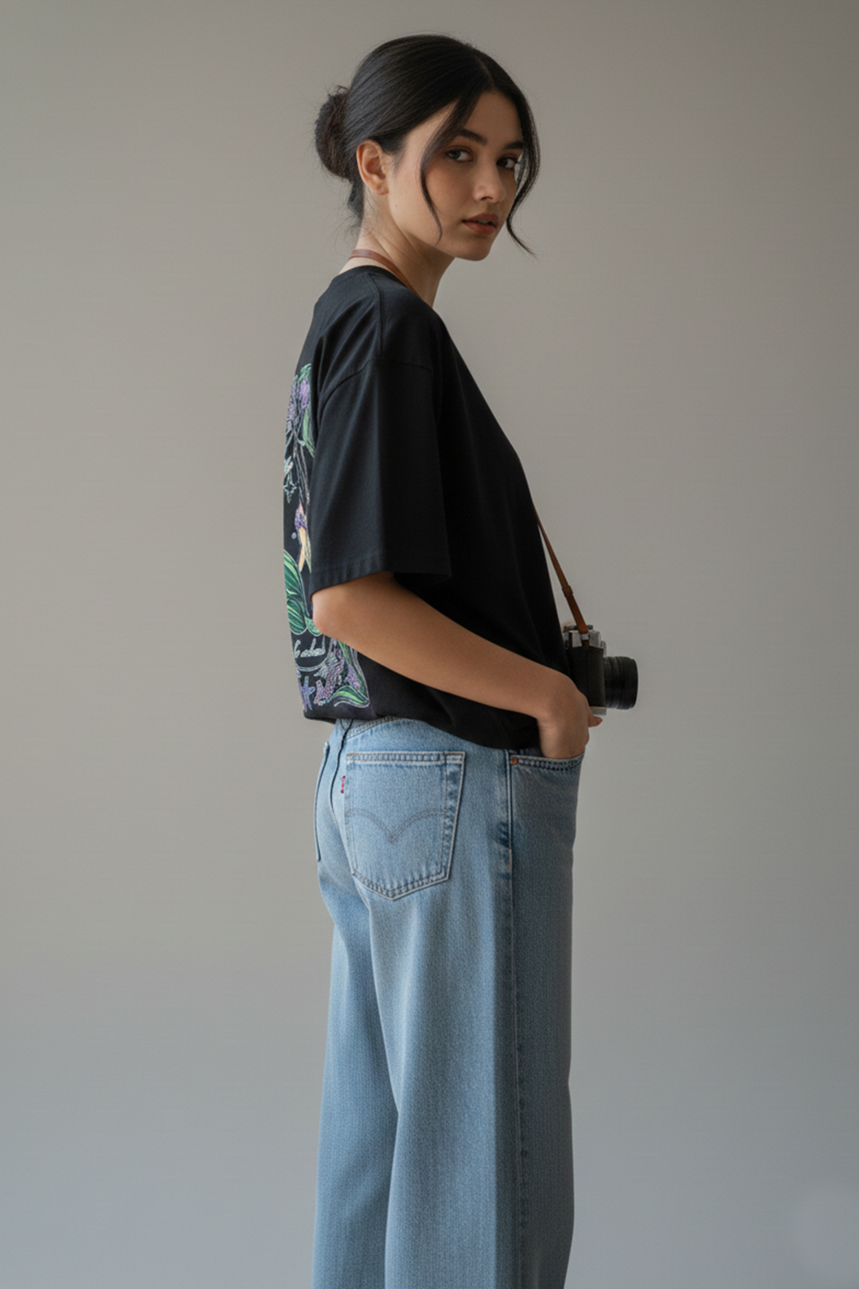 MERMAID GRAPHIC PRINTED OVERSIZED T-SHIRT