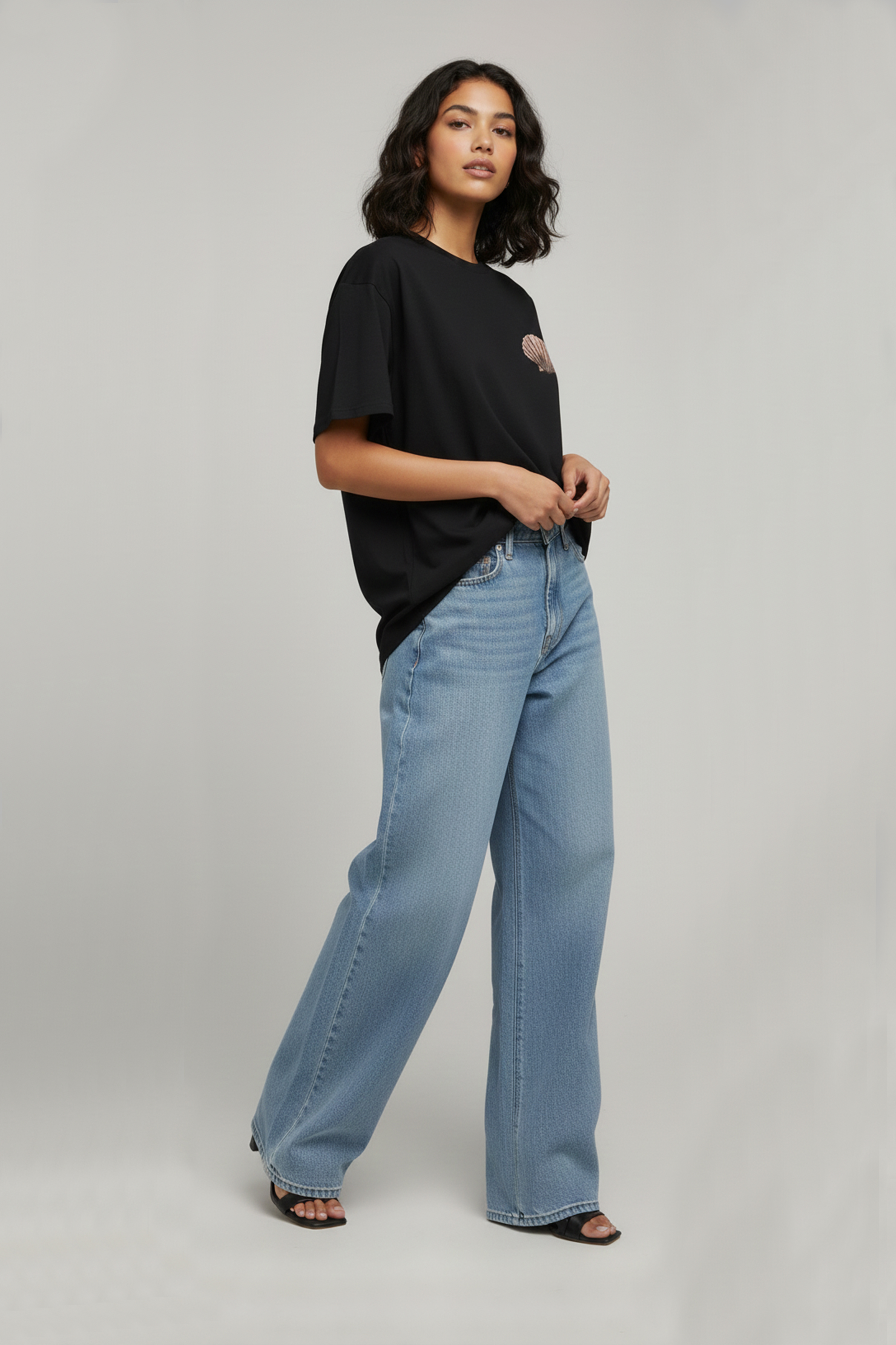 MERMAID GRAPHIC PRINTED OVERSIZED T-SHIRT