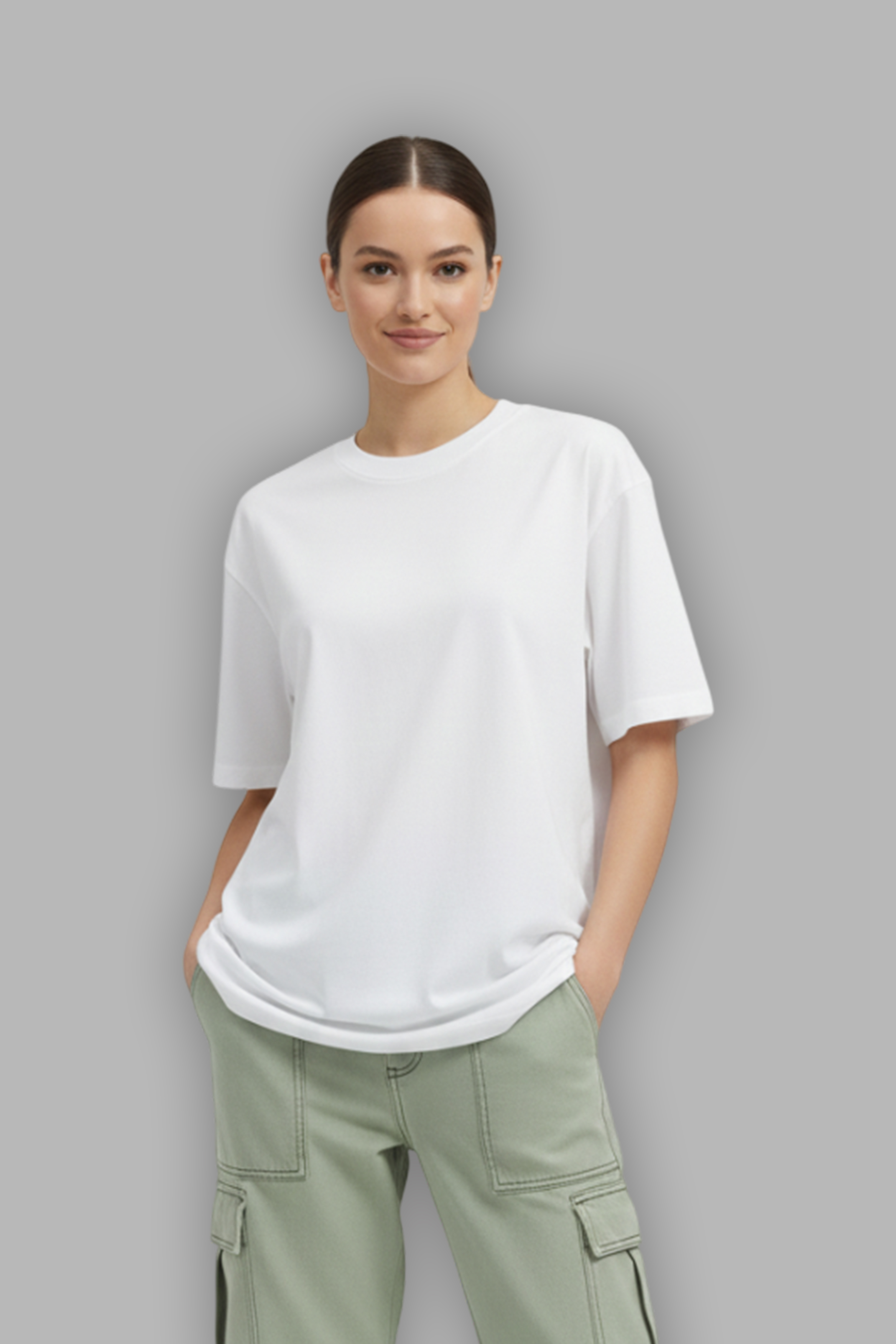 TWIN MERMAID GRAPHIC PRINTED OVERSIZED T-SHIRT